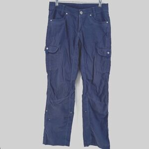 KUHL Legendary Pants Women's Sz 4 Reg BLUE Cargo Hiking Convertible 30x30